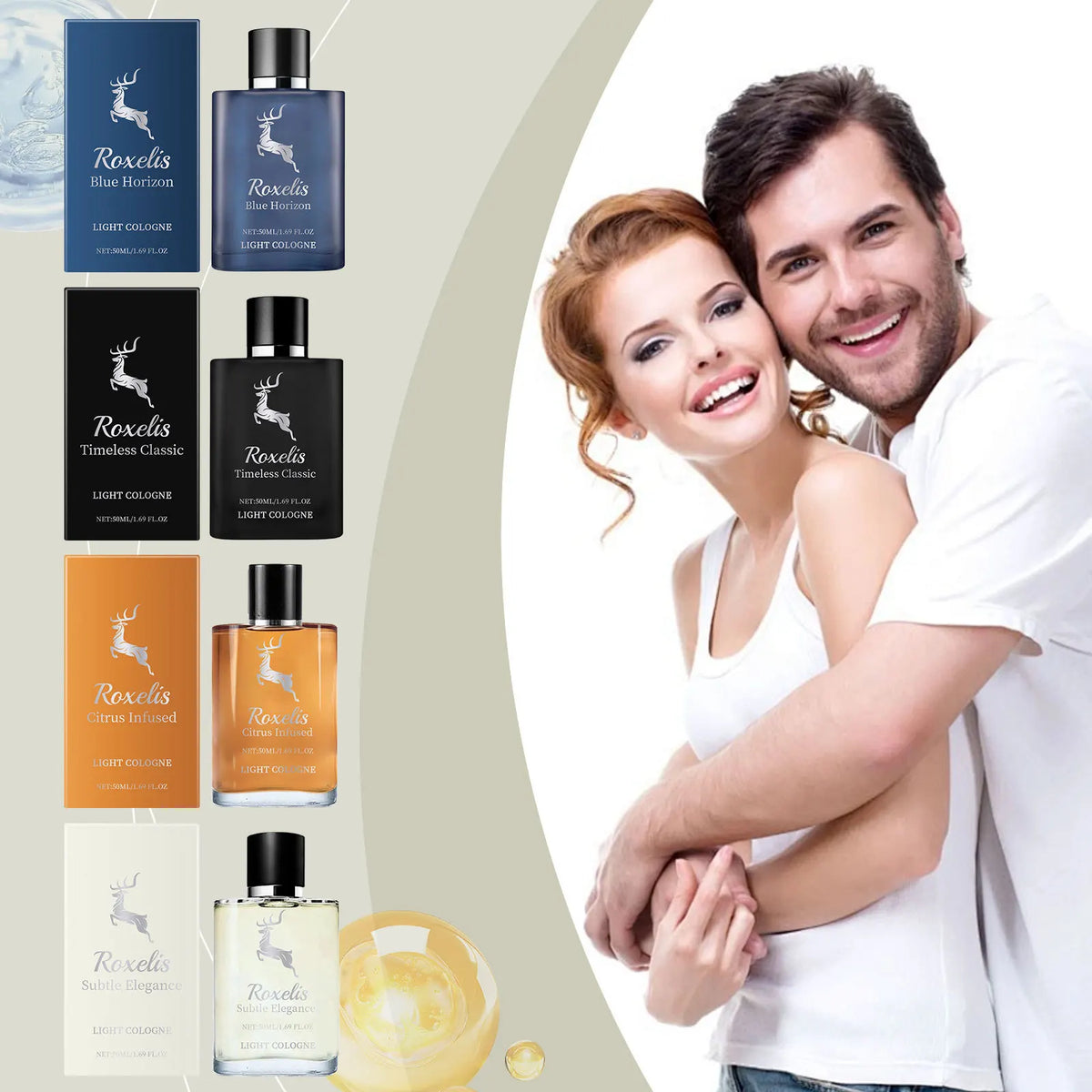 Roxelis 50ml Cologne Series Charming Perfume Lasting Pheromone Refresh Elegance Odor Remove Men Gifts Dating Flirting Perfume