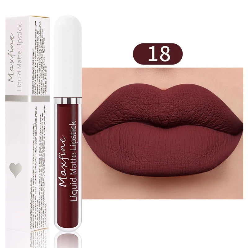 Matte liquid lipstick Waterproof sexy velvet lip glaze Long lasting moisturizing lipstick