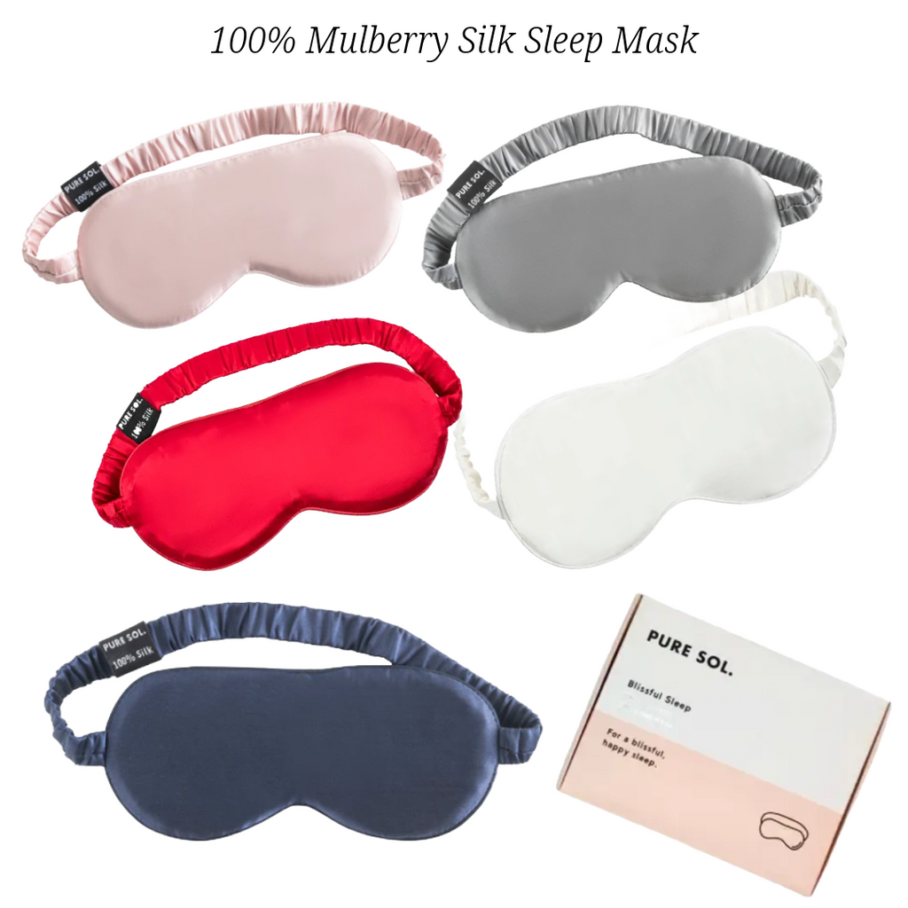 PURE SOL. Silk Sleep Eye Mask - Silver